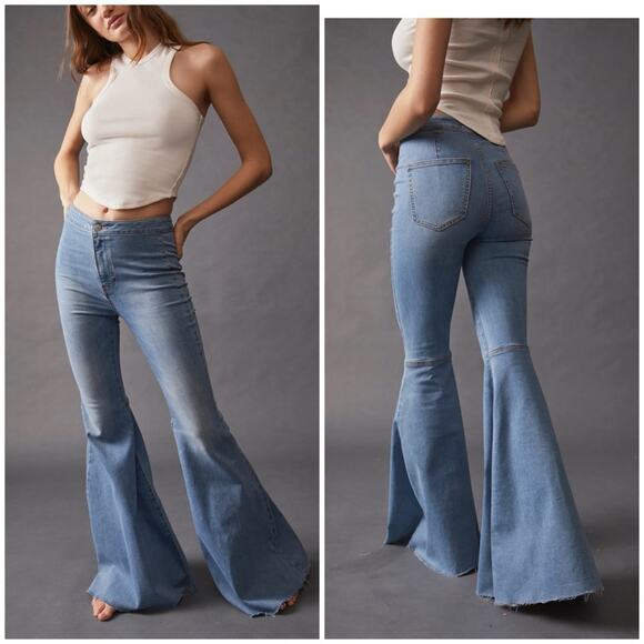Free People Denim - NEW Free People we the free just float on high rise flare jeans 31